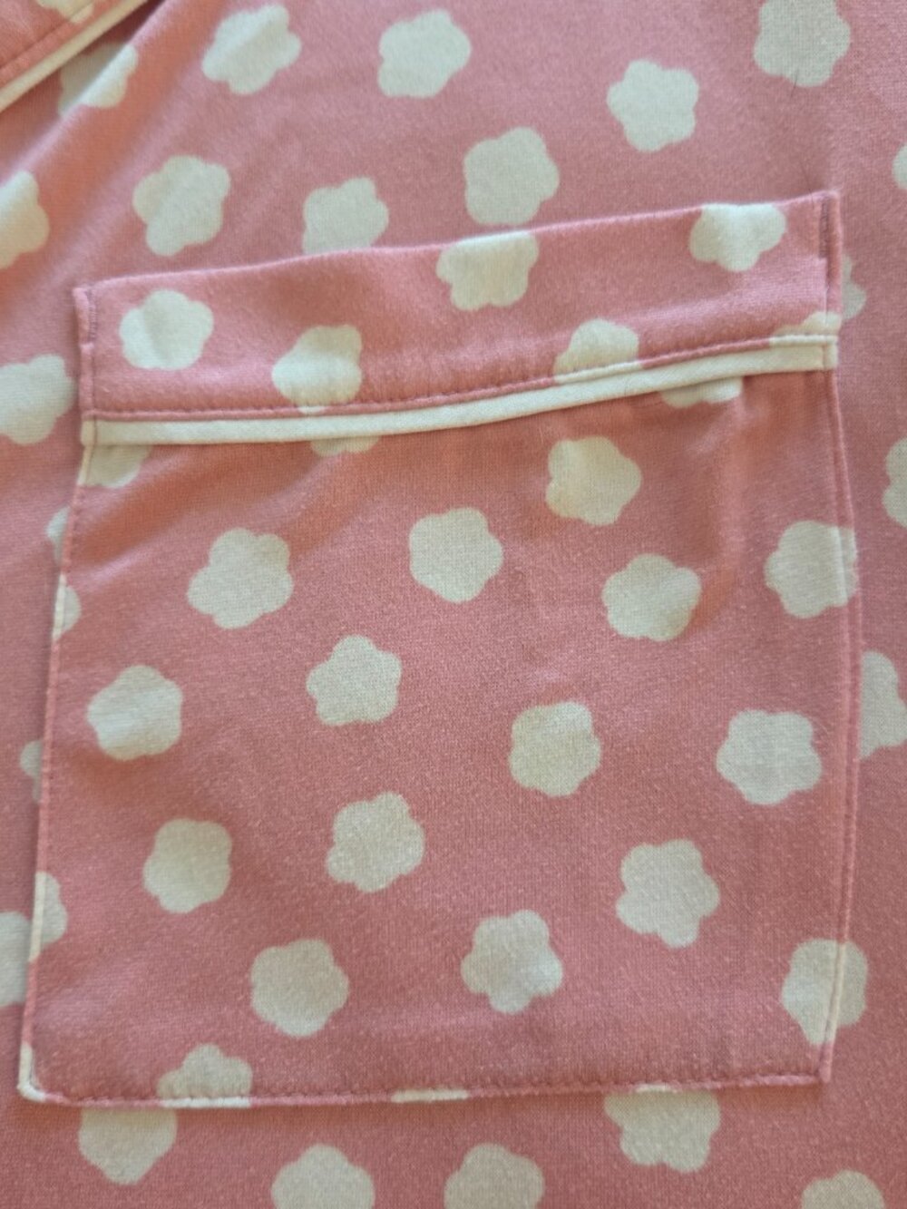 Kate Spade Pajama Set Size S Pink Clouds Short Sleeve Wide Capris ID SKYKH Cozy - Picture 3 of 14